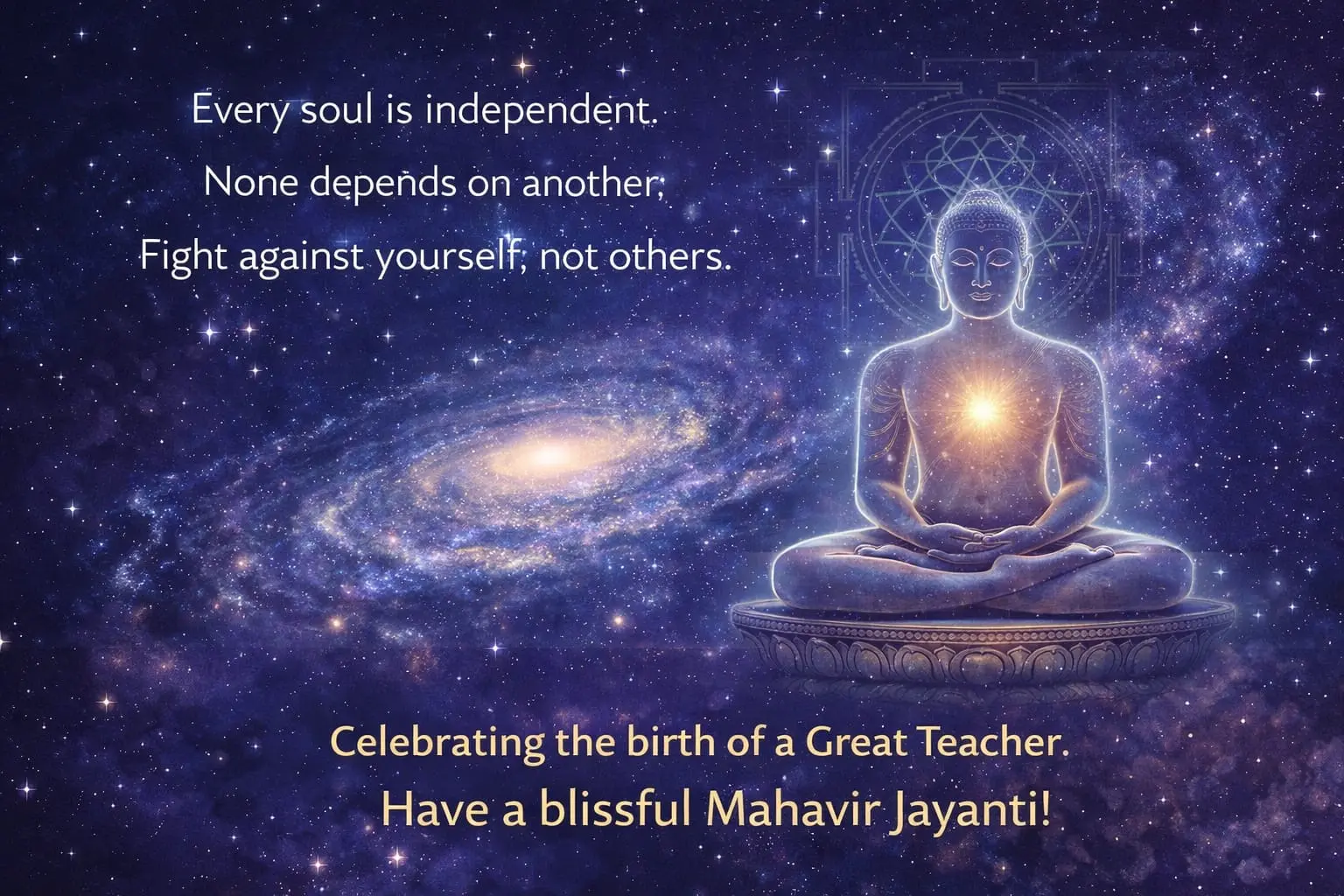 Lord Mahavir cosmic spiritual art blessings