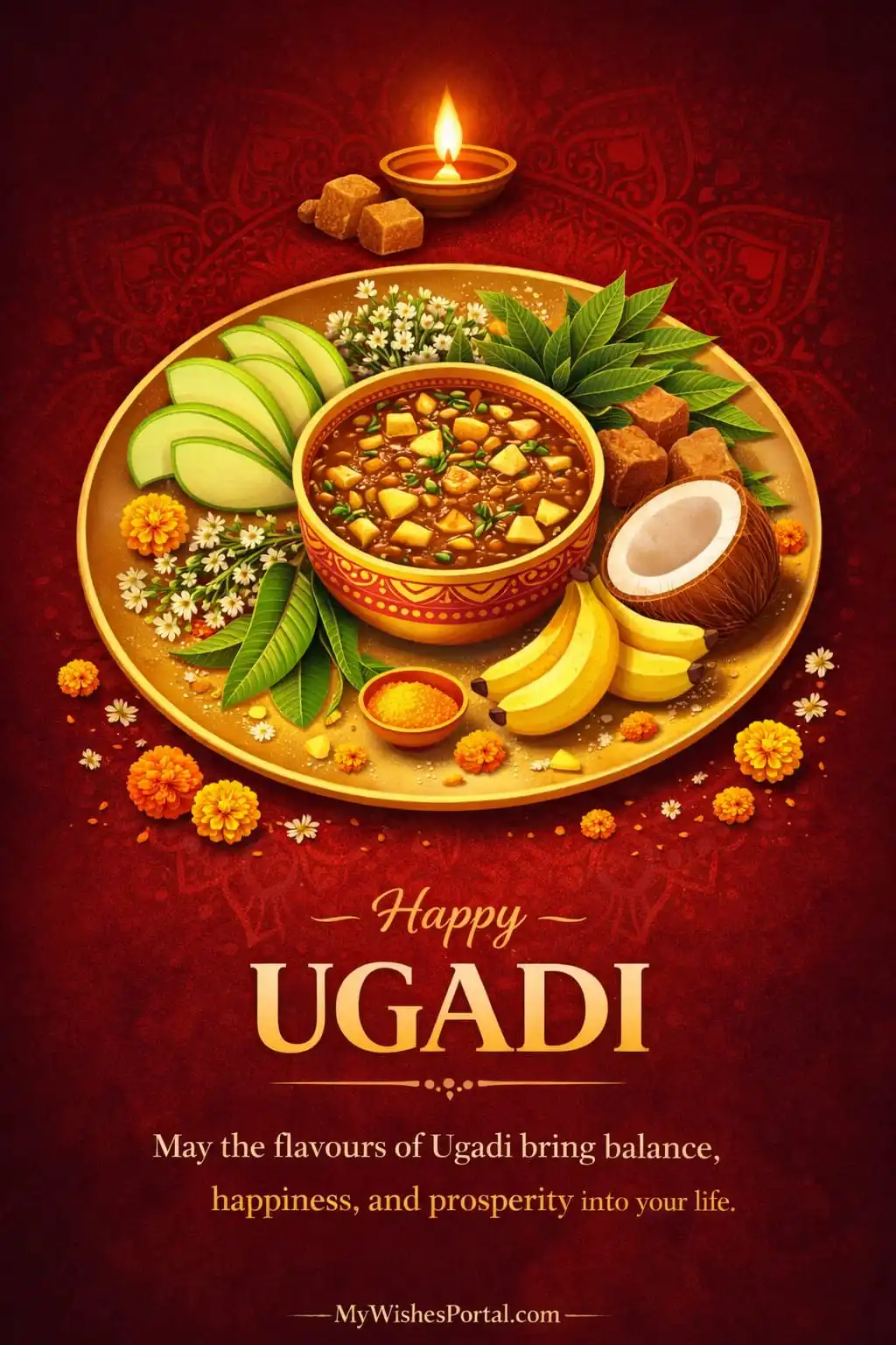 Happy Ugadi wishes poster greeting image
