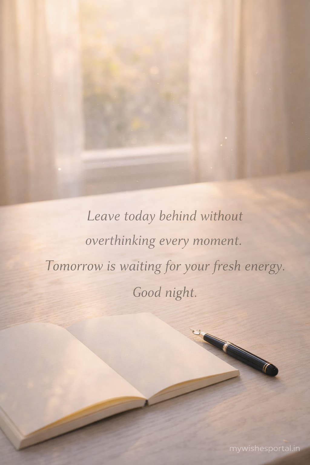 good night motivational wish about letting go of overthinking