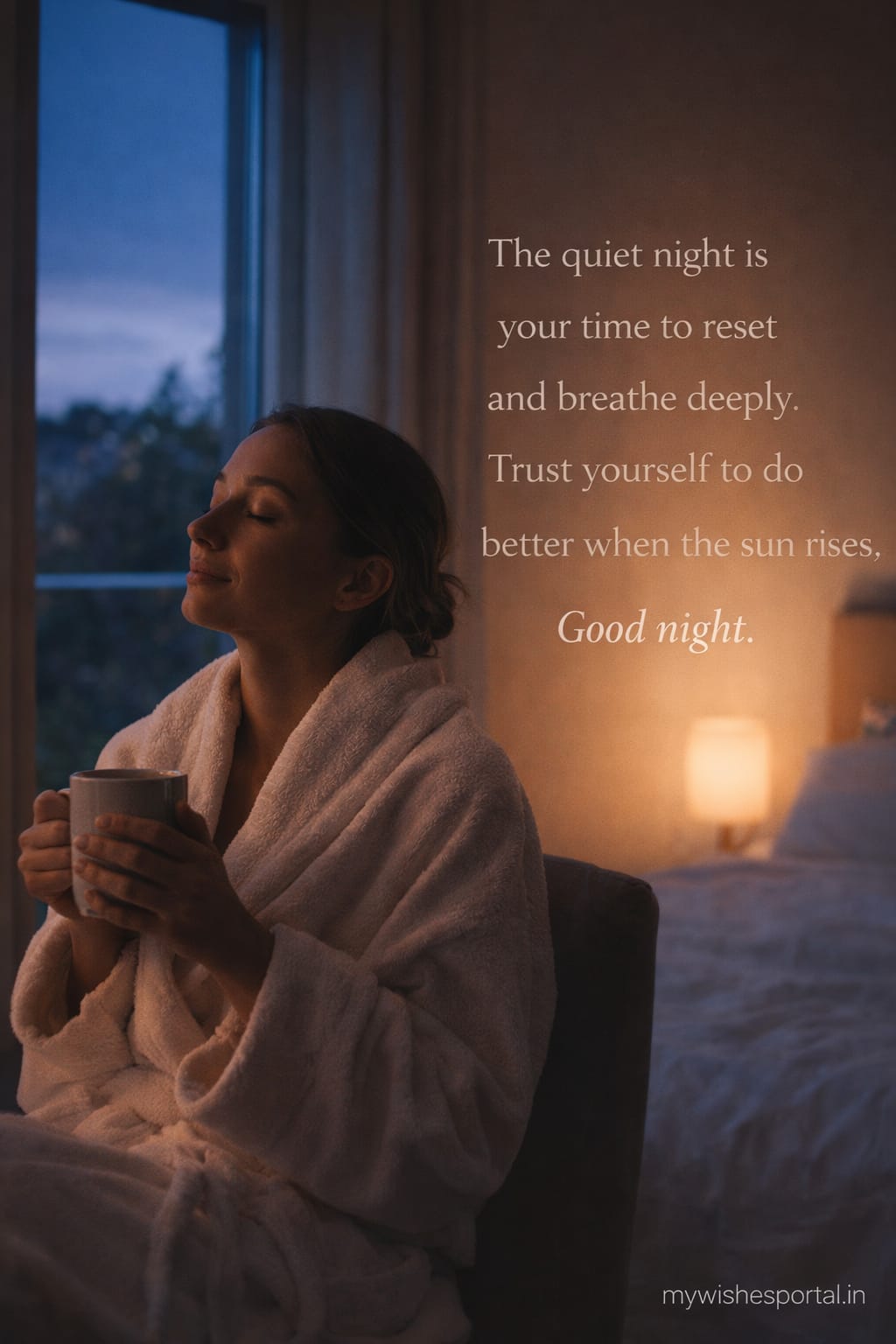 motivational good night quote about calm and reset
