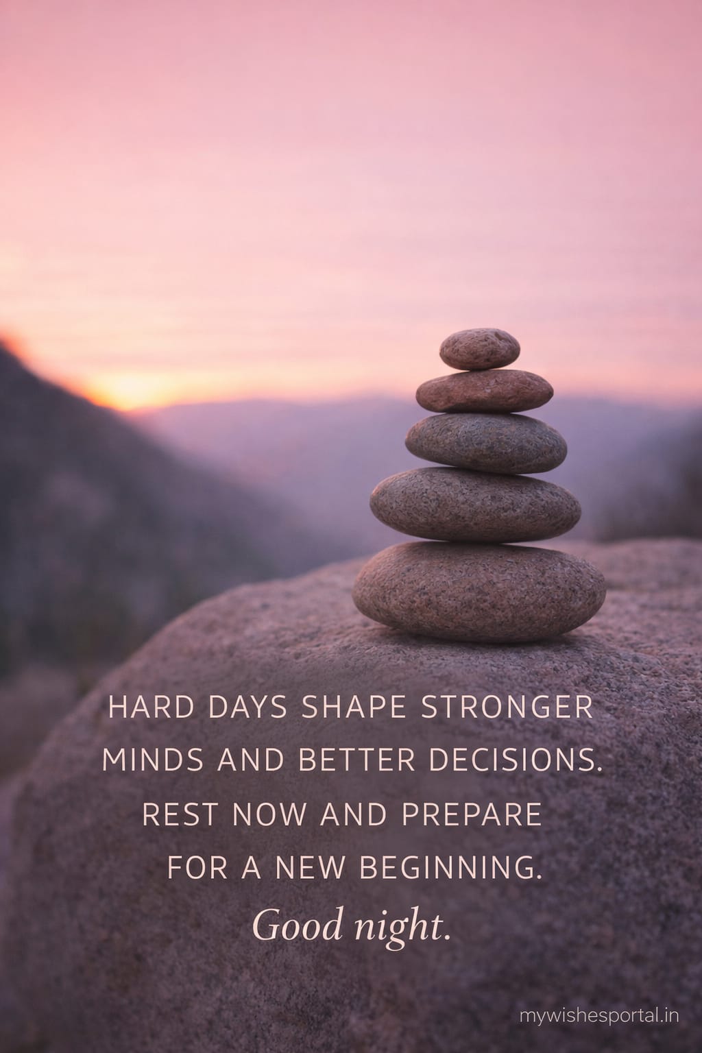 motivational good night message about strength and growth