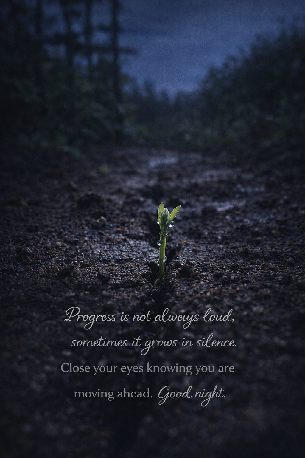 good night motivational quote about silent progress