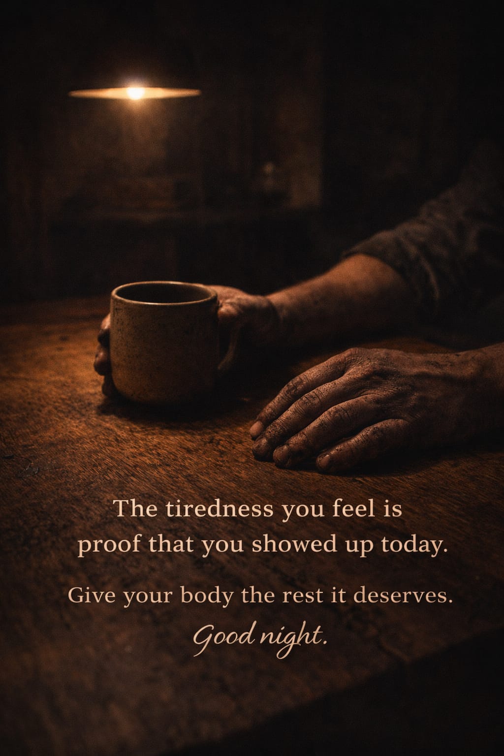 motivational good night message about hard work and rest