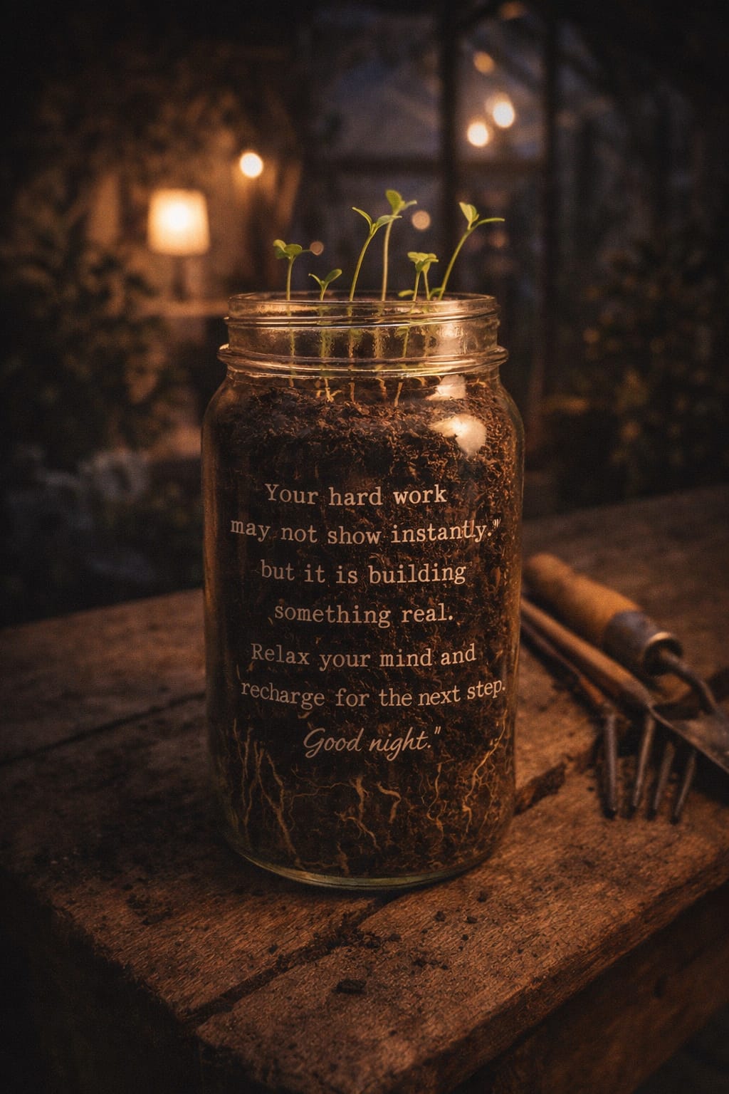 motivational good night quote about consistency and effort