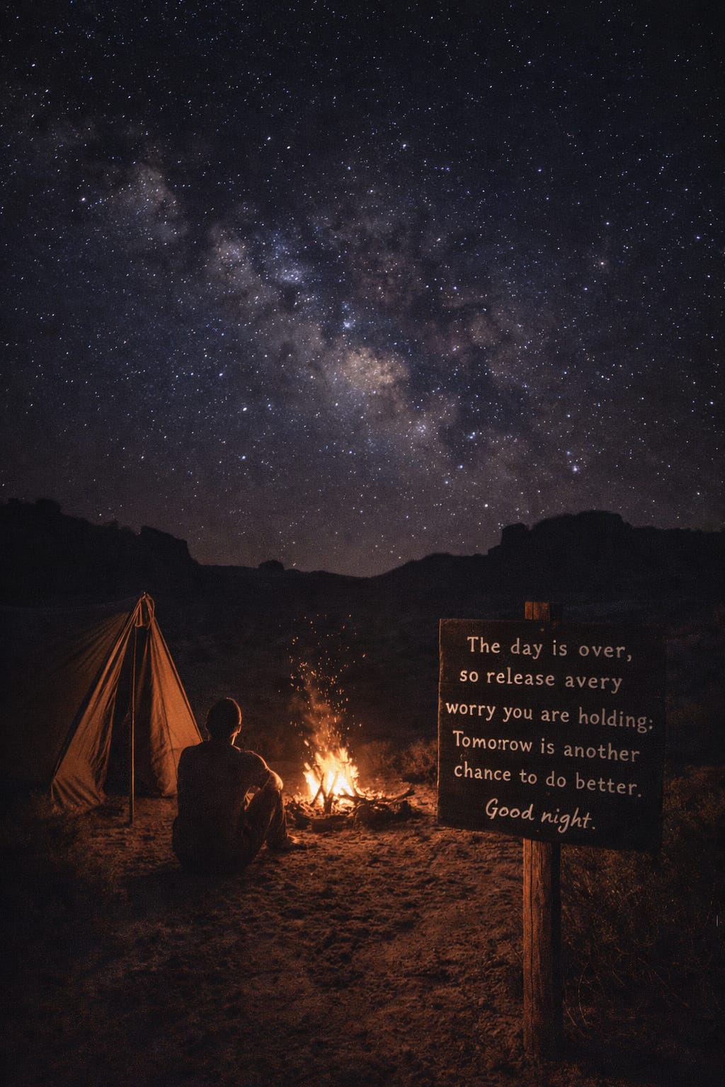 good night motivational message about letting go of worries