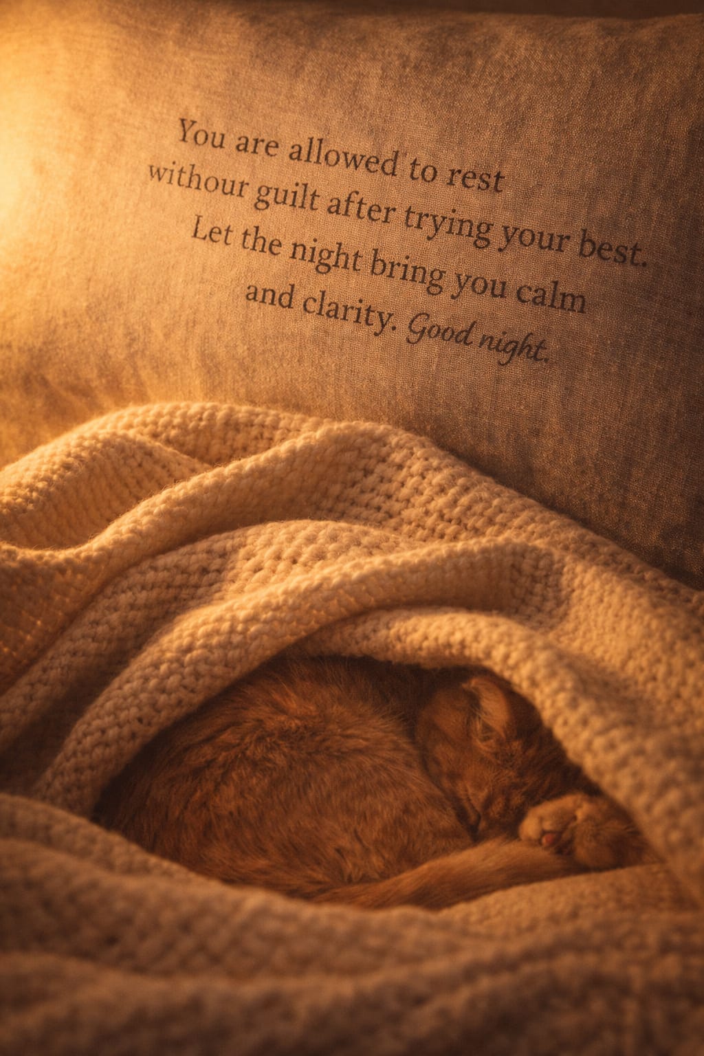 motivational good night wish about rest without guilt