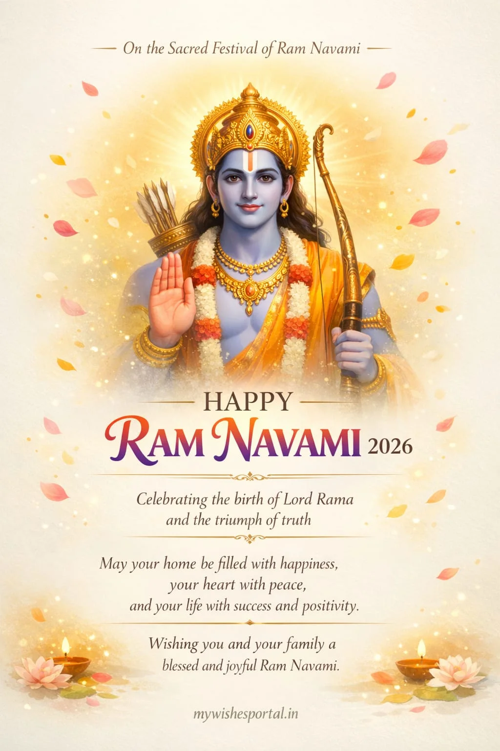 Ram Navami wishes card HD