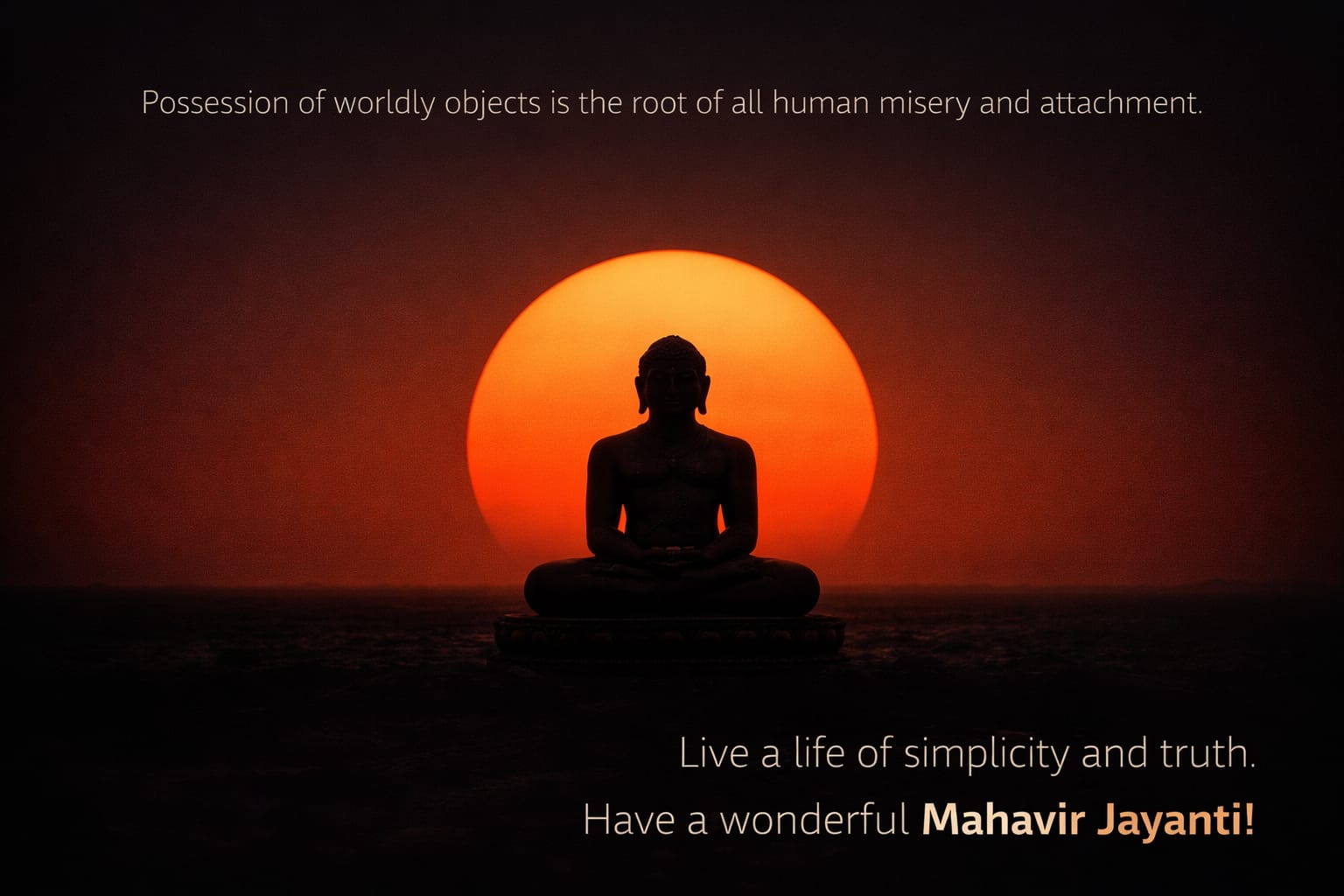 Mahavir silhouette sunset peace calm