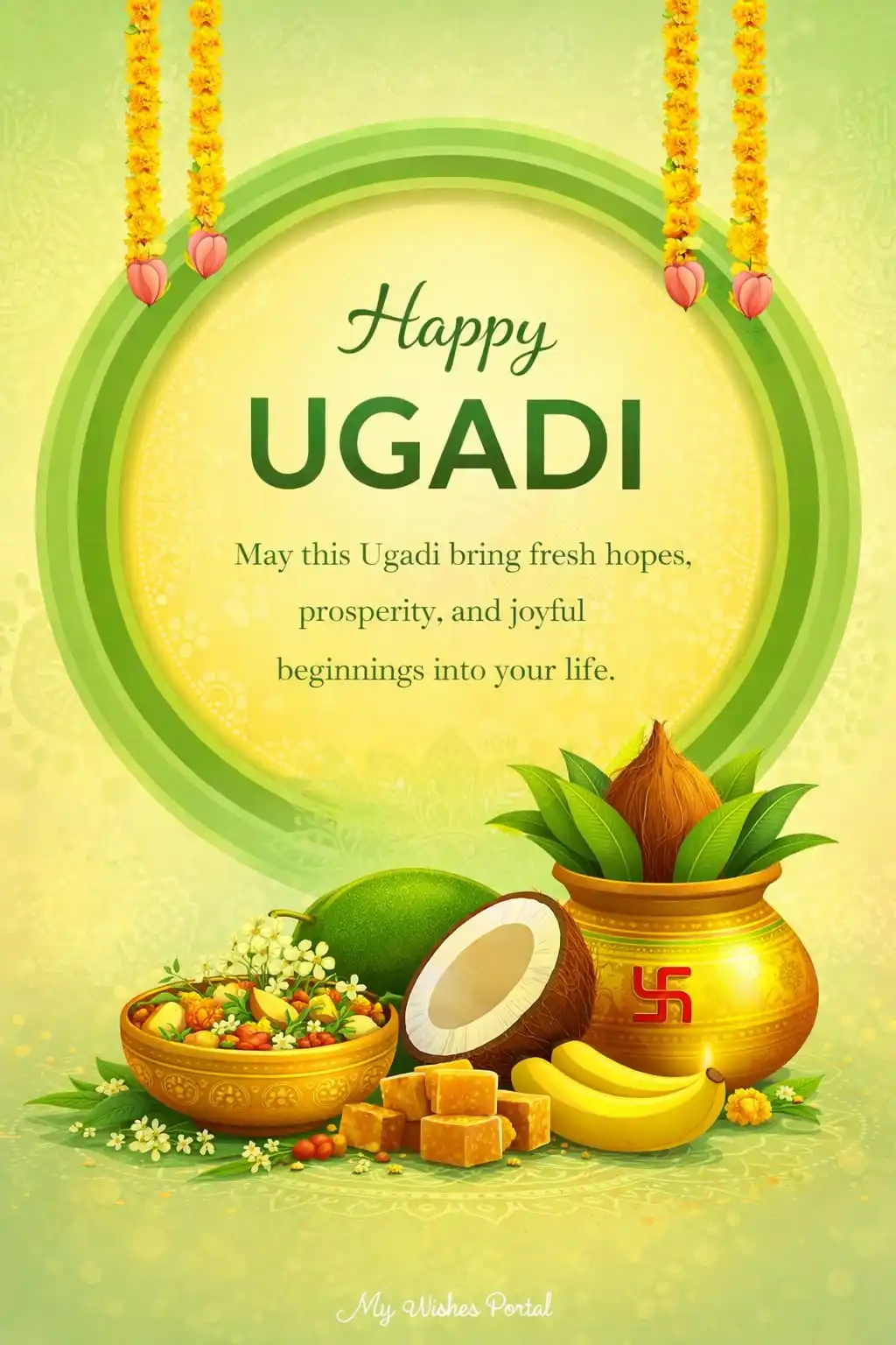 Traditional Ugadi festival greeting image
