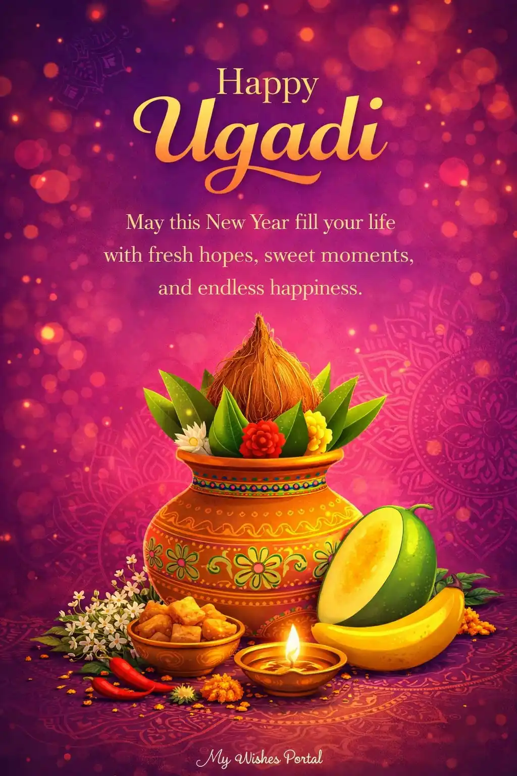 Ugadi festival wishes image greeting card