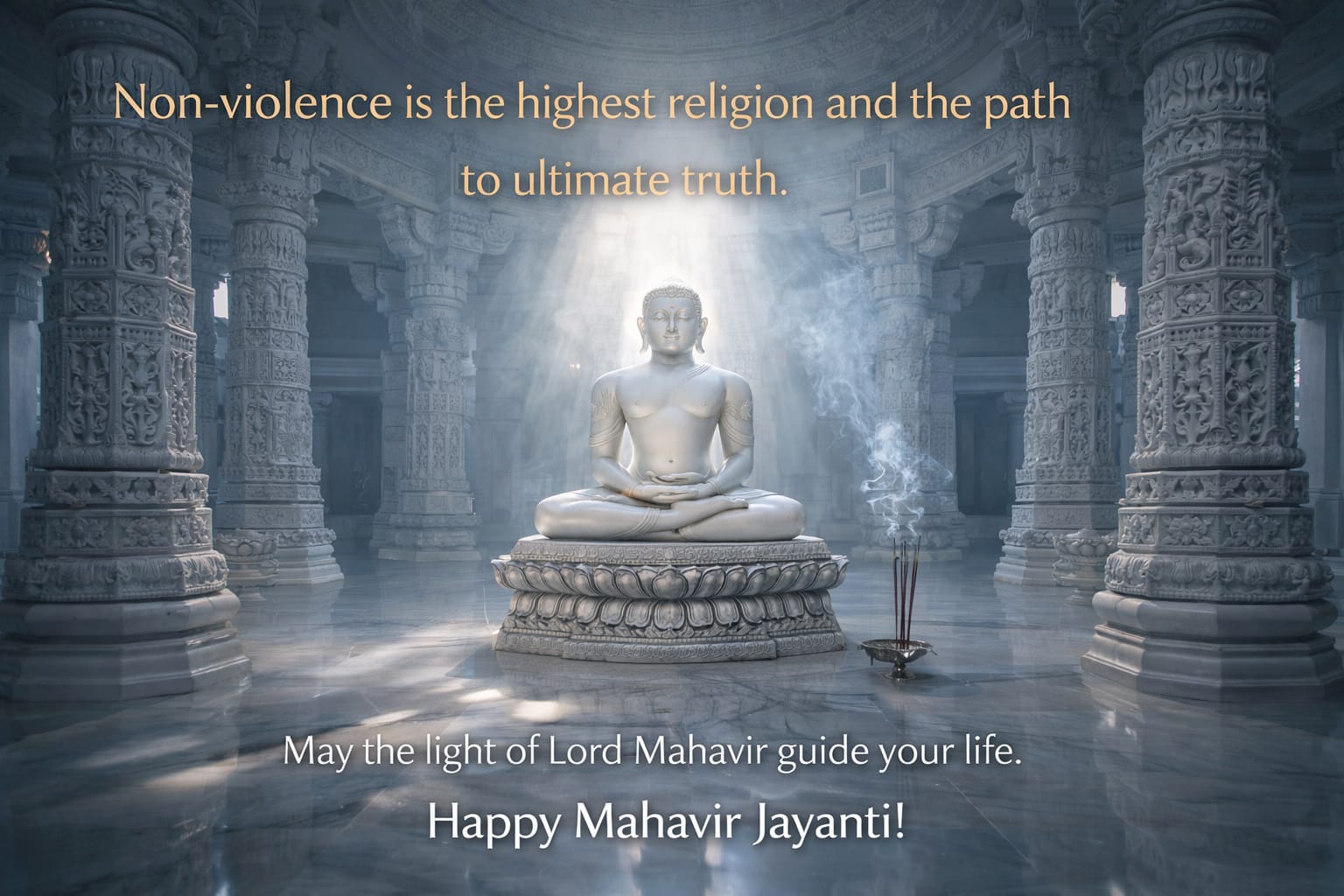 Mahavir white temple meditation peace serenity