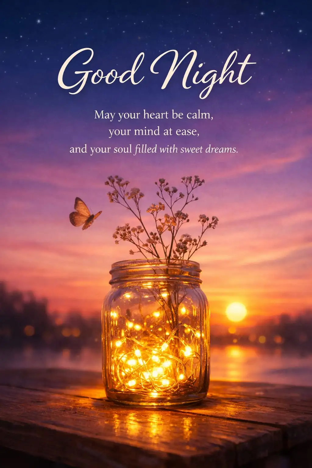 Aesthetic orange background good night blessings image