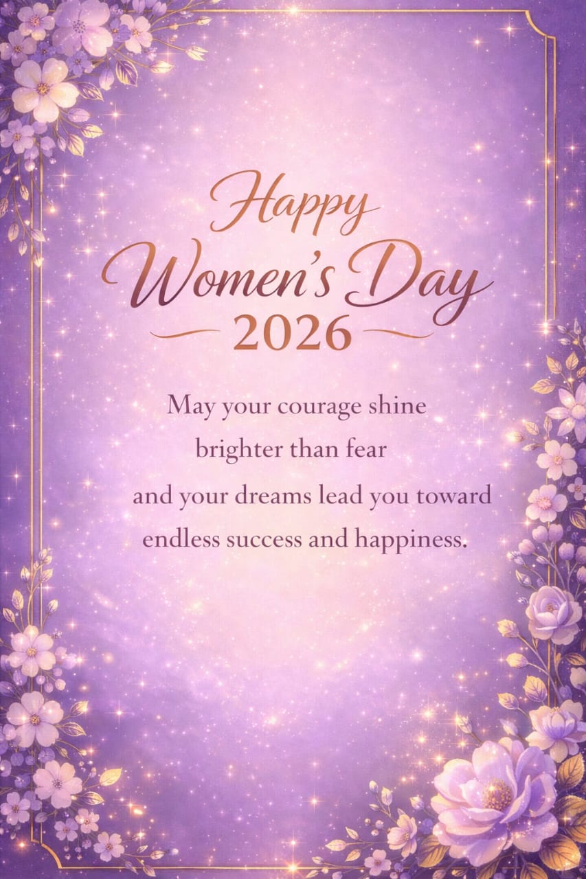 Beautiful Happy Women’s Day greeting image with message