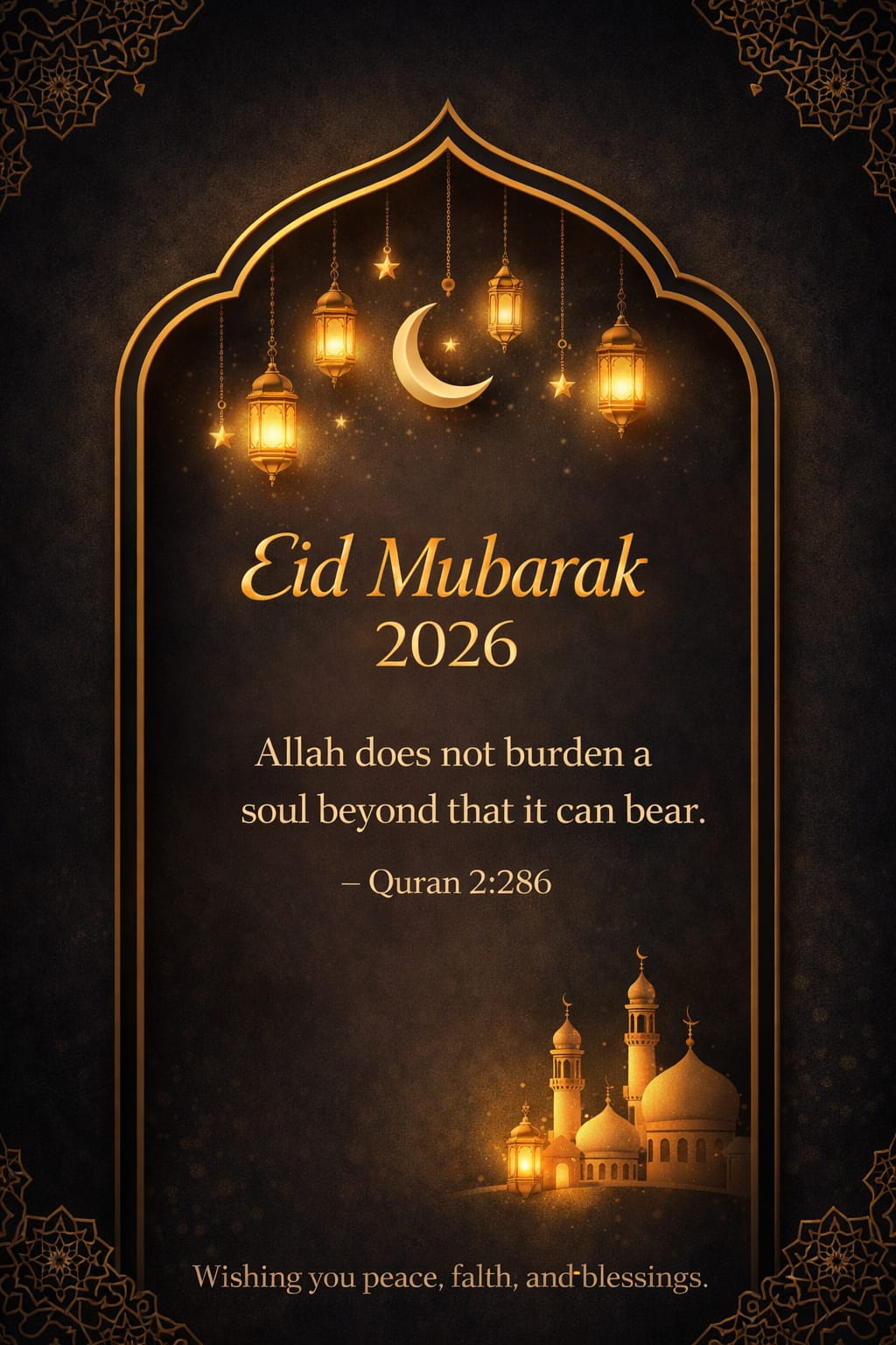Eid Mubarak festival greeting card