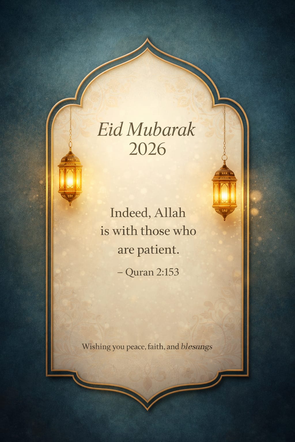 Eid Mubarak lantern design 2026