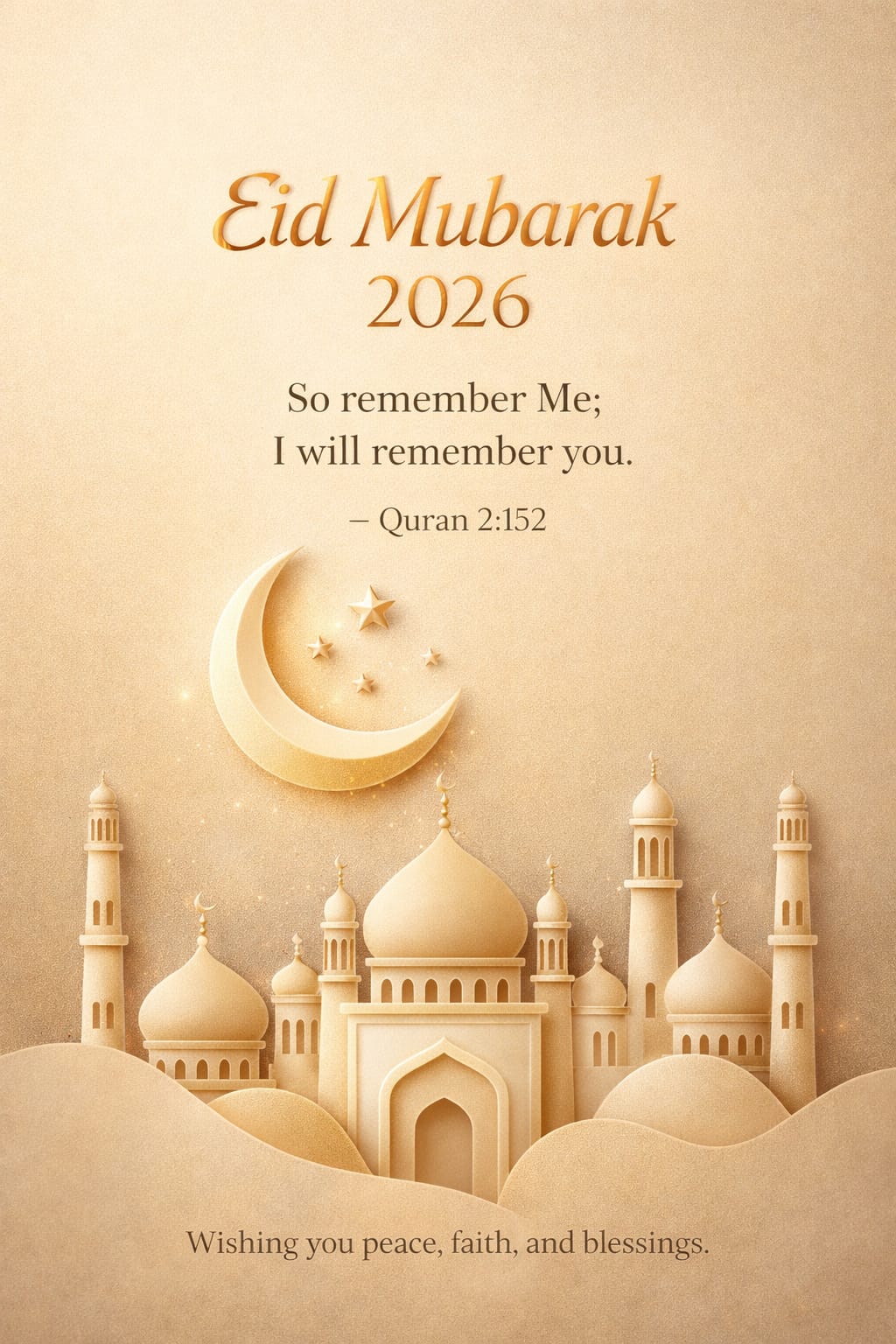 Eid Mubarak mosque illustration 2026