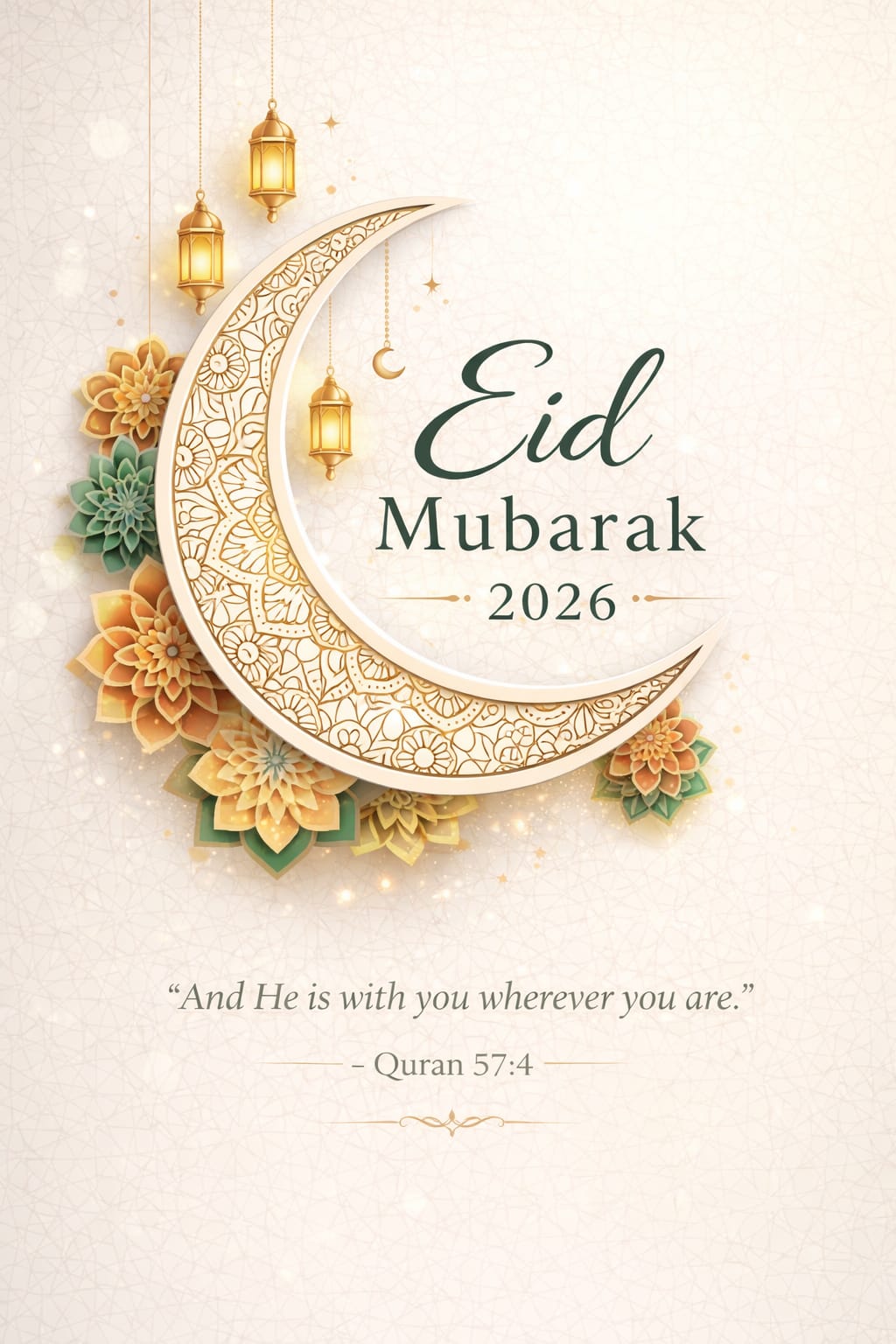 Eid Mubarak traditional design 2026