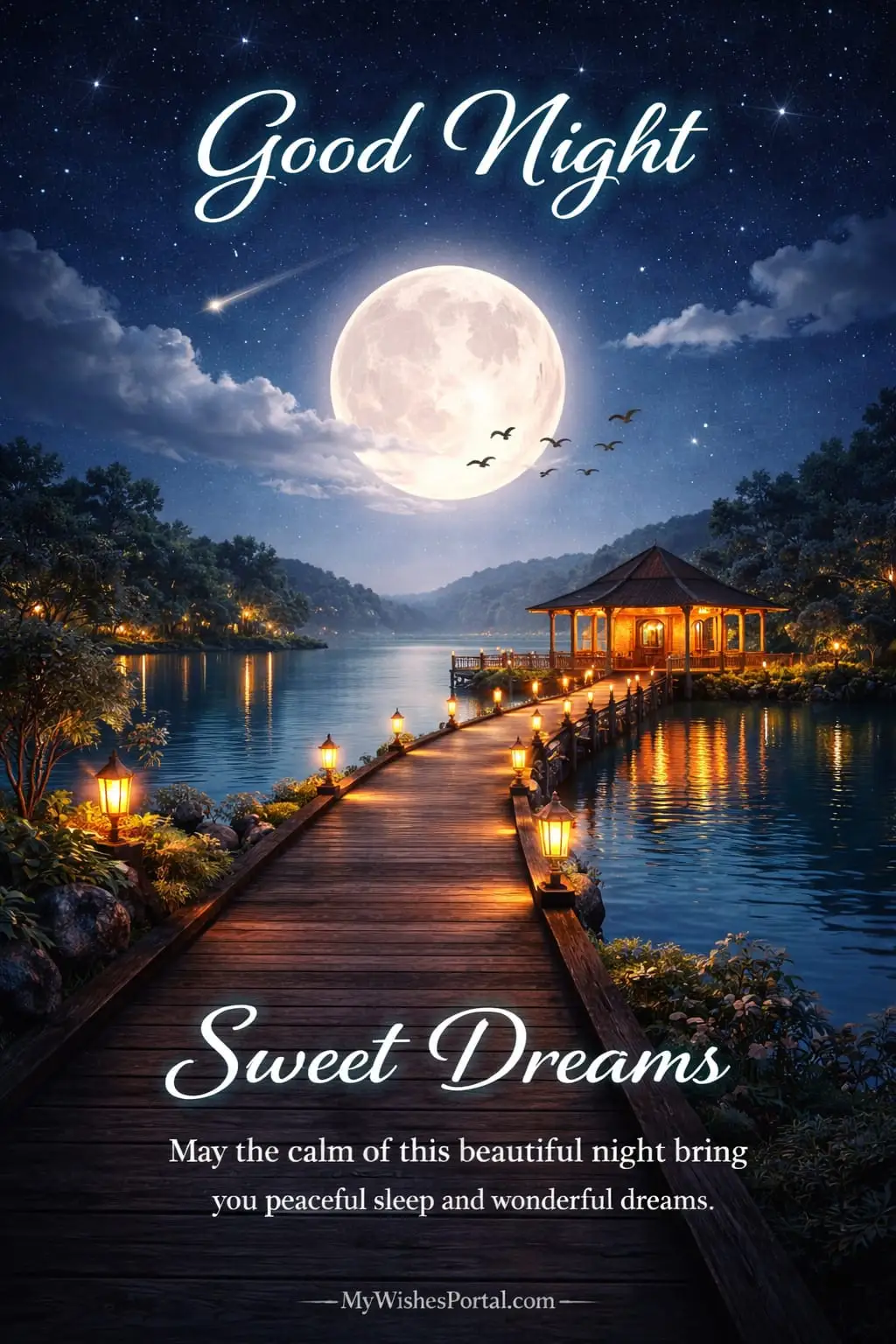 Starry sky good night wishes image for friends