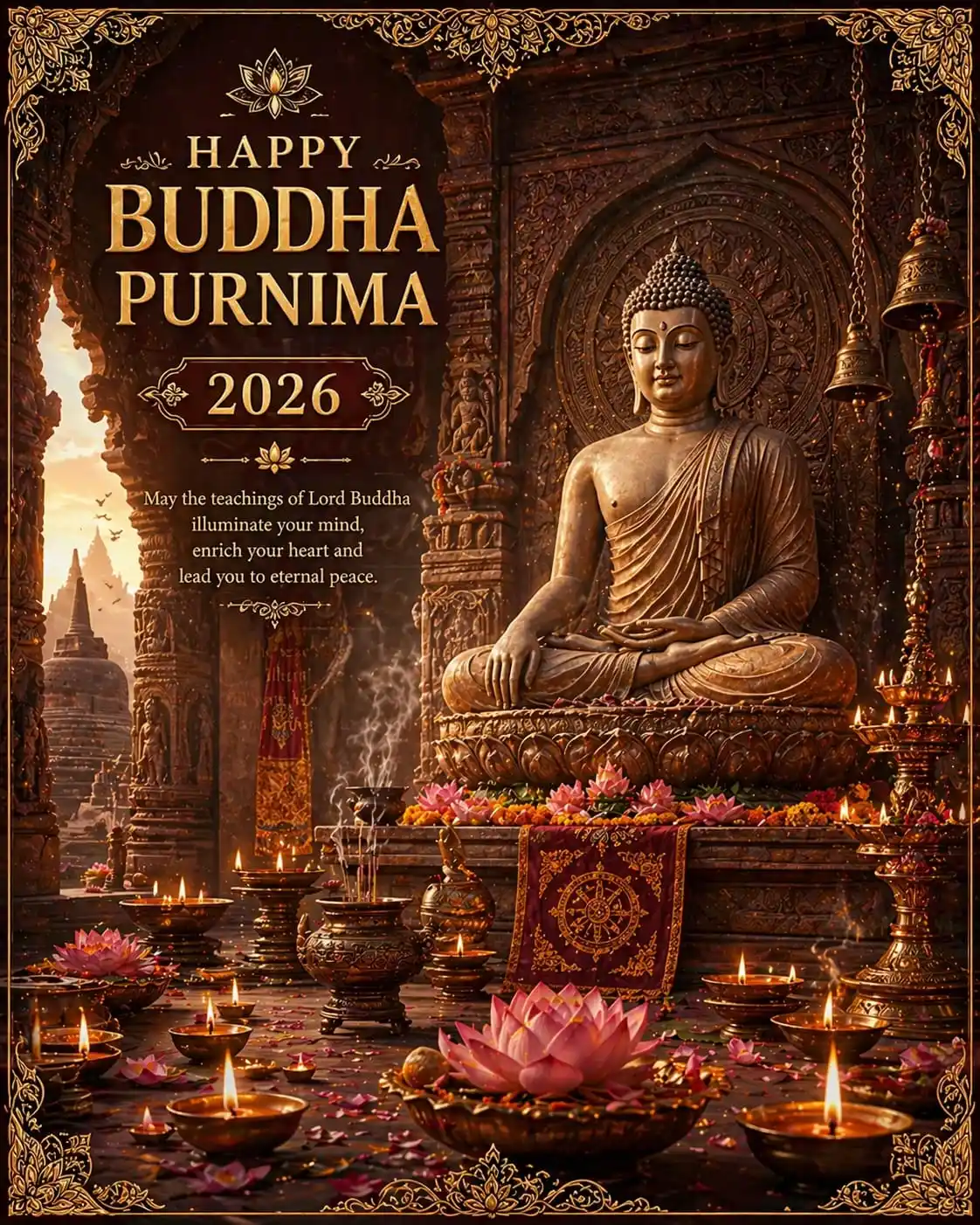 Buddha Purnima 2026 wishes lantern festival image