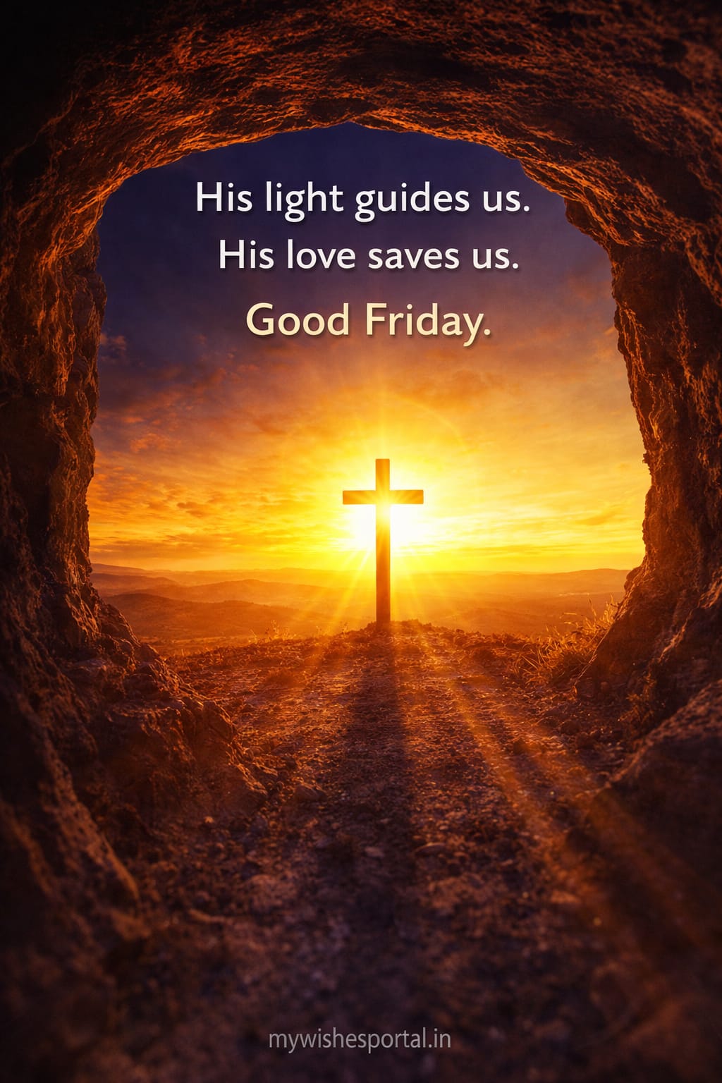 His light guides us his love saves us Good Friday image