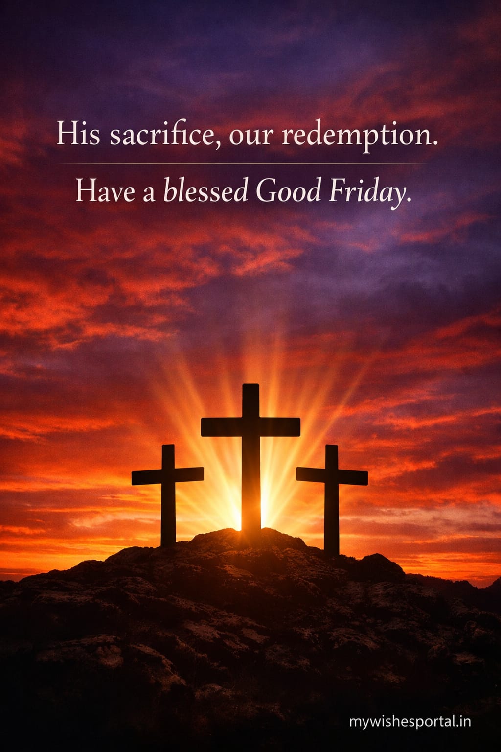 His sacrifice our redemption Good Friday quote image