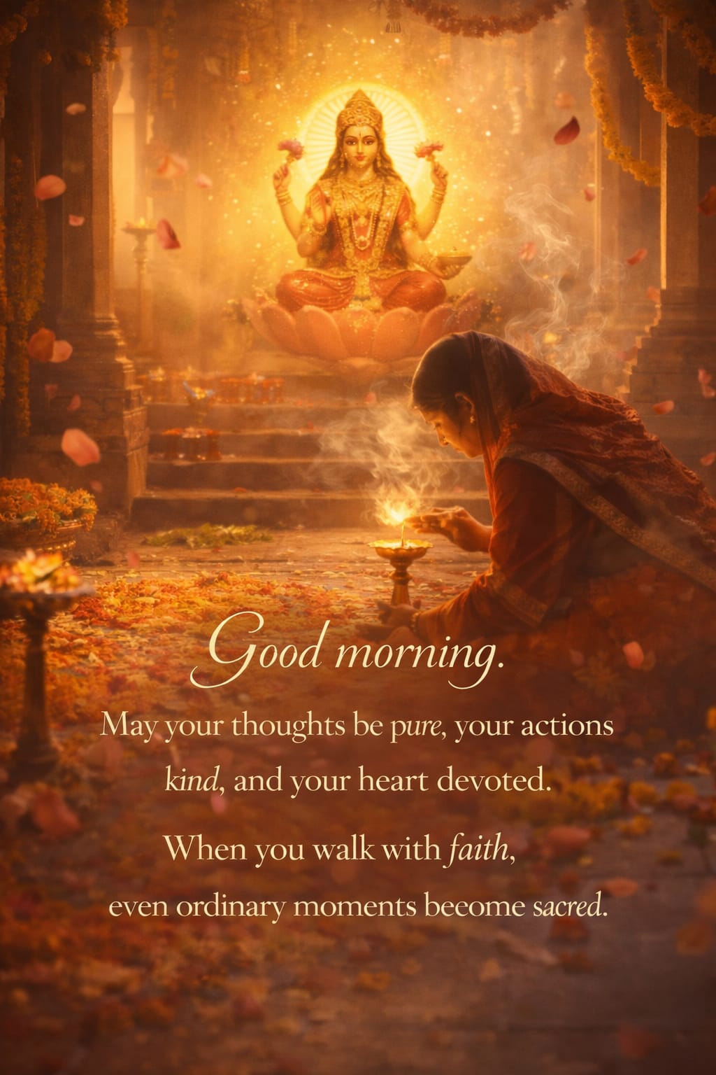 devotional morning purity faith temple lakshmi