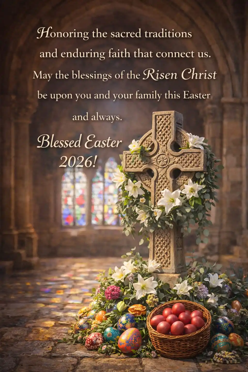 Traditional cathedral cross heritage Easter blessing